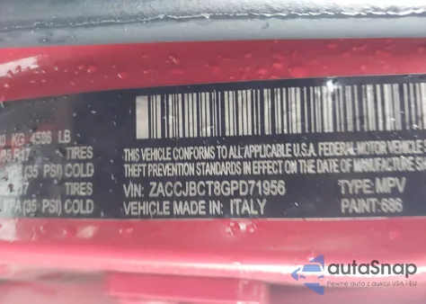 2016 Jeep Renegade Trailhawk z USA, uszkodzony, nr VIN ZACCJBCT8GPD71956